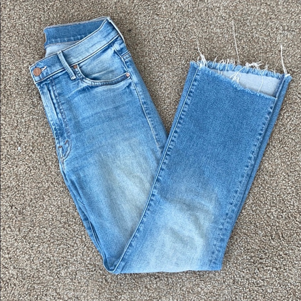 MOTHER insider crop step fray ankle jeans